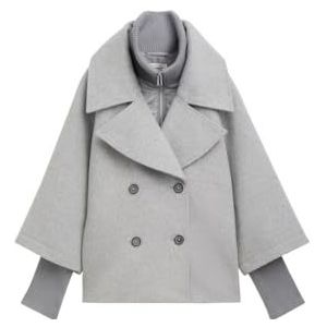 TOM TAILOR 1043723 Cape damesjas, 21373 - Medium Silver Grey Melange