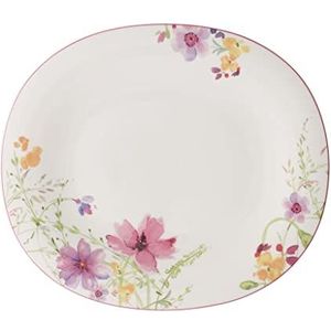Villeroy & Boch Mariefleur Basic plat bord ovaal, 29 x 25 cm, premium porselein, wit/meerkleurig