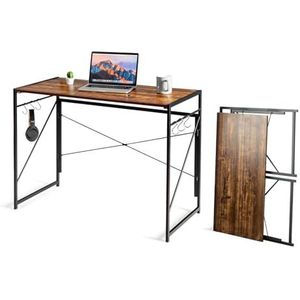 COSTWAY Bureau van hout, rustiek, bruin, 100 x 50 x 75 cm (l x b x h)