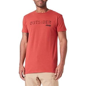 Jeep T-Shirt Homme, Red Ochre/Black, M