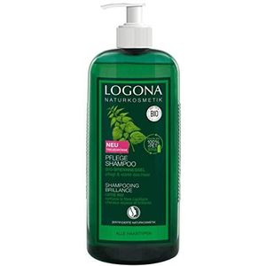 LOGONA Naturkosmetik Verzorgende shampoo voor natuurlijk gezond haar, geschikt voor alle haartypes, haarshampoo met veganistische formule van biologische brandnetel, 1 x 750 ml (voordeelgrootte)