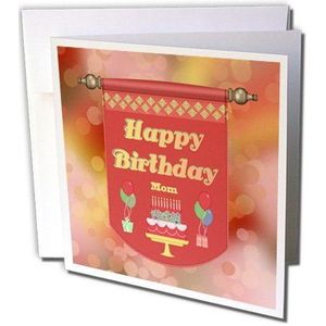 3dRose Gc_186399_2 wenskaarten ""Happy Birthday Mom"", 15,2 x 15,2 cm, 12 stuks