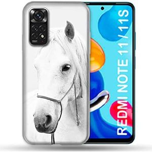 Beschermhoes voor Xiaomi Redmi Note 11/11S, motief: paard, kristal