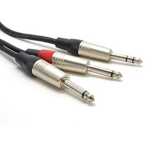 kenable Audiokabel 6,35 mm jack naar dual 6,35 mm mono jack 1,5 m