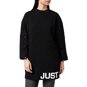 Just Cavalli Abito-Felpa Trainingsshirt voor dames met lange mouwen, zwart.