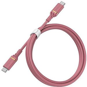 OtterBox Versterkte USB-C-naar-USB-C-kabel, snellaadkabel voor smartphone en tablet, zeer robuust, knik- en knikbestendig, 1 m, roze