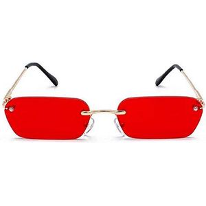 Randloze rechthoekige zonnebril lichte kleur vierkante zonnebril voor heren kleine UV400