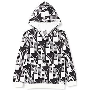 PUMA jongens Power AOP Fl B Hoodie, puma wit