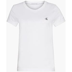 Calvin Klein Jeans Slim T-shirt geborduurd Ck Dameshemd, Briljant wit