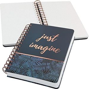 SIGEL JN603 Premium notitieboek met spiraalbinding, 16,2 x 21,5 cm, gestippeld, hardcover, jungle-motief, blauw/roze Jolie