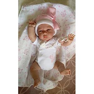 Reborn Alma Premature 47 cm, 1,8 kg, geschikt voor meisjes van 2 tot 6 jaar, rood, siliconen vinyl, gekleed met accessoires van een echte baby, gemaakt in Spanje.