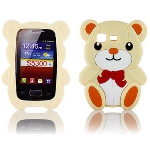 thematys Beschermhoesje van siliconen voor Samsung Galaxy Pocket S5300, motief: Teddy Bear, wit