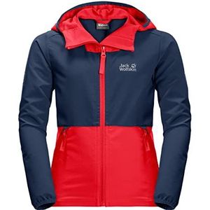 Jack Wolfskin Turbulence B softshelljas voor meisjes, Peak Red.