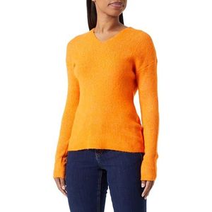 Only Onlcamilla V-Neck L/S Pullover KNT Noos Dames, oranjerood / Details: mix