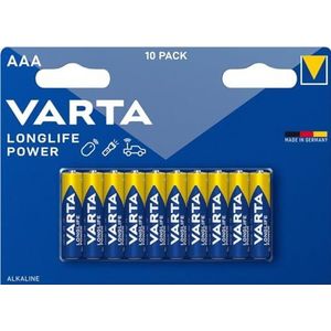 VARTA, Longlife Power AAA Micro LR03 alkaline-batterij, 4903121461, gemaakt in Duitsland, ideaal voor speelgoed, zaklantaarns, controllers en andere door batterij aangedreven apparaten (1)
