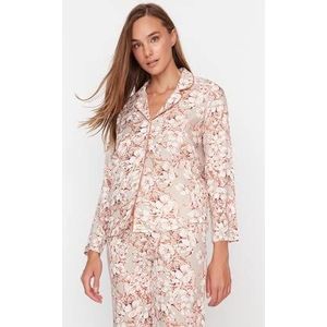 Trendyol Dames pyjama set met bloemenpatroon, geweven, meerkleurig, 66, Meerkleurig