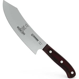 Giesser Sinds 1776 - Made in Germany - koksmes 20 cm Rocking Chefs, PremiumCut Chefs No 1, keukenmes, Micarta, rood, geklonken, roestvrij, Duits grillmes, scherp Duits grillmes, bruin, 1900 s 20 rc