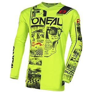 O'NEAL MTB Motocross shirt met lange mouwen | kinderen | MTB MX DH FR Downhill Freeride | Ademend materiaal, gevoerde elleboog bescherming | Element Youth Jersey V.22, neongeel/zwart