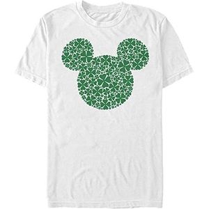 Disney Unisex Mickey Clover Fill Organic T-shirt met korte mouwen, wit, XL, Weiss