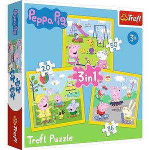 Trefl Peppa Pig - Vrolijke dag - 3 in 1 puzzel (20, 36 en 50 stukjes)