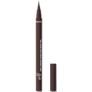 e.l.f. Holy Strokes Micro-Fine Brow Pen voor wenkbrauwen met natuurlijke look, lange levensduur, waterdichte formule, veegbestendig, veganistisch en dierproefvrij, diep bruin