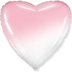Ballonim® Folieballon hartballonnen roze wit 70cm XXL