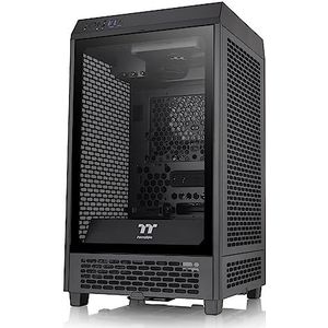 Thermaltake Tower 200 Mini-ITX CA-1X9-00S1WN-00 computerbehuizing met 2 vooraf geïnstalleerde CT140 140 mm ventilatoren en ondersteuning tot 380 mm, zwart