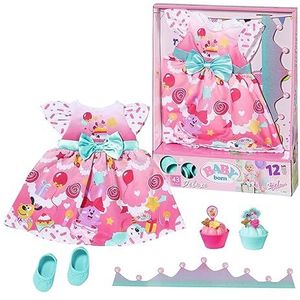 Baby born Deluxe 834152 Verjaardagsjurk - Accessoires voor poppen tot 43 cm - Met 1 jurk, 1 diadeem, schoenen en cupcakes - vanaf 3 jaar