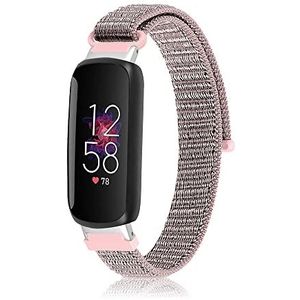 Niboow Nylon armband, compatibel met Fitbit Inspire 3, heren en dames, zacht, verstelbaar, sport, ademend, compatibel met Fitbit Inspire 3, roze