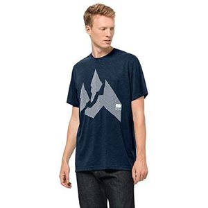 Jack Wolfskin Nature Mountain T M T-shirt voor heren, donker indigo
