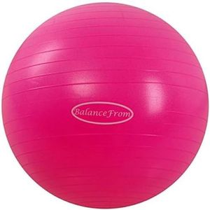 BalanceFrom Anti-burst en antislip oefenbal voor yoga, fitness, geboorte met snelpomp, capaciteit 907 kg (38-45 cm, S, roze)