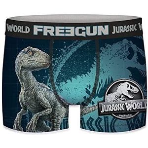 FREEGUN Boxershorts voor jongens, microvezel, Jurassic, blauw, 10-12 jaar, Blauw