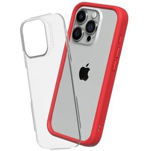 RHINOSHIELD Hoesje compatibel met [iPhone 15 Pro Max] | Mod NX - personaliseerbare dunne bescherming met schokabsorberende technologie [BPA-vrij] - rood