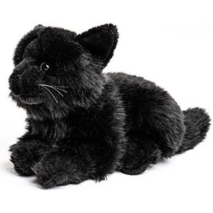 Uni-Toys - Zwarte kat, liggend - 20 cm (lengte) - pluche kitten - pluche, knuffeldier