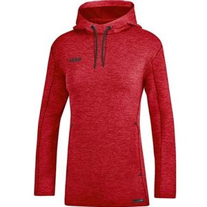 JAKO Premium Basics dames hoodie, Rood gemêleerd