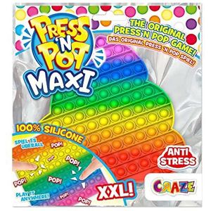 CRAZE PressNPop Press N POP Poo Maxi Fidget Toy IT sensorisch anti-stress speelgoed voor kinderen en volwassenen, bubble set, meerkleurig, motief KOT 37133, mooie kleurencombinaties
