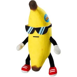 Bandai - Stumble Guys - Banana Guy - groot pluche dier 30 cm kleurrijk - pluche videospel Stumble Guys - pluche banaan - PMS7008D
