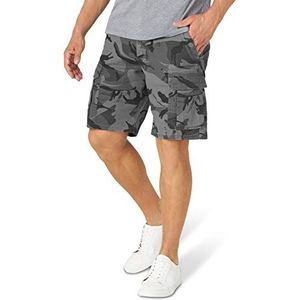 Wrangler Authentics Cargoshorts, rekbaar, casual, klassiek, shorts voor heren, Camouflage antraciet