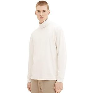 TOM TAILOR Denim 1039582 T-shirt met lange mouwen voor heren, 12906 - Wool Wit