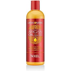 Creme of Nature, Argan, hydraterende shampoo met Marokkaanse arganolie, hydrateert, reinigt grondig en verzorgt het haar, verzorging voor krullend haar, zonder sulfaten, fles (354 ml)