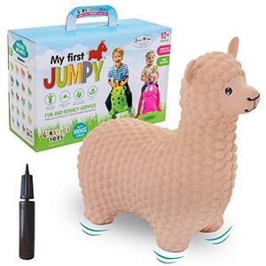 Gerardo's Toys Opblaasbaar speelgoed van alpaca beige, springdieren vanaf 1 jaar en vanaf 2 jaar, opblaasbaar speelgoed voor buiten of binnen, voor peuters vanaf 12 maanden