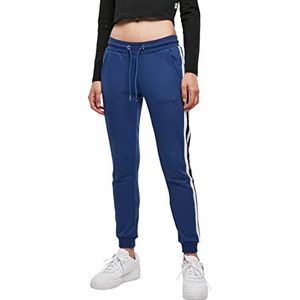 Urban Classics Dames Joggingbroek Dames College Contrast Joggingbroek Dames met strepen en trekkoord 4 kleuren XS tot 5XL Blauw Wit Zwart XL, blauw/wit/zwart