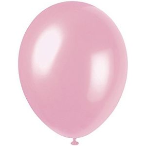 Unique Party - 80062 – verpakking van 8 parelmoeren latexballonnen – 30 cm – kristalroze