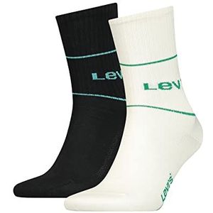 Levi's Logo Sport Short Socks Uniseks korte sokken, Marshmellow/groen