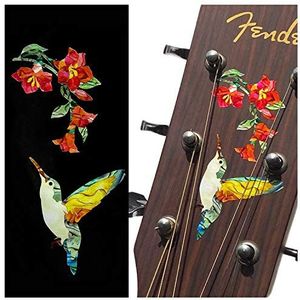 Inlaystickers Hummingbird & Flowers voor gitaar, bassen en ukeleles