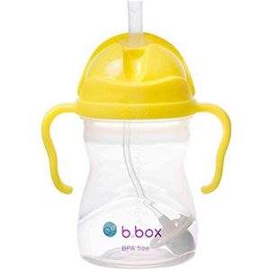 b.box Sippy Cup met gewogen stro en gemakkelijke handgreep, herbruikbare waterfles voor baby met eenvoudig flip-top deksel