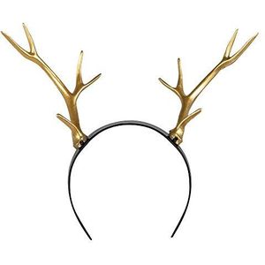 Boland Diadeem 50025 Hertengewei haarband voor volwassenen, kunststof, zwart/goud