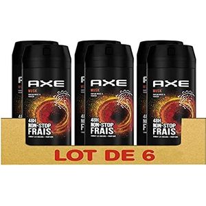 AXE Deodorant voor heren, spray muskus, 48 uur non-stop fris, geurmuskus en varen (6 x 200 ml)