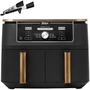 Ninja Foodi MAX Dual Zone Air Fryer, 2 laden, 9,5 l, 6-in-1, olievrij, Air Fry, Max Crisp, braden, bakken, antiaanbakmanden, vaatwasmachinebestendig, koper/zwart exclusief Amazon AF400EUCP