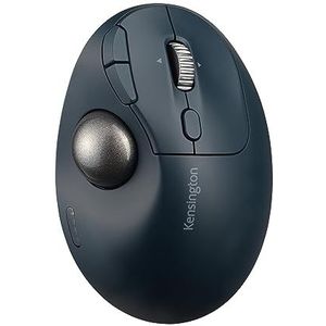 Kensington Pro Fit Ergo TB550 Trackballmuis met oplaadbare batterij, draadloze bluetooth-muis, ergonomische 34 mm trackball met 4D-scrollring, gemaakt van gerecycled kunststof